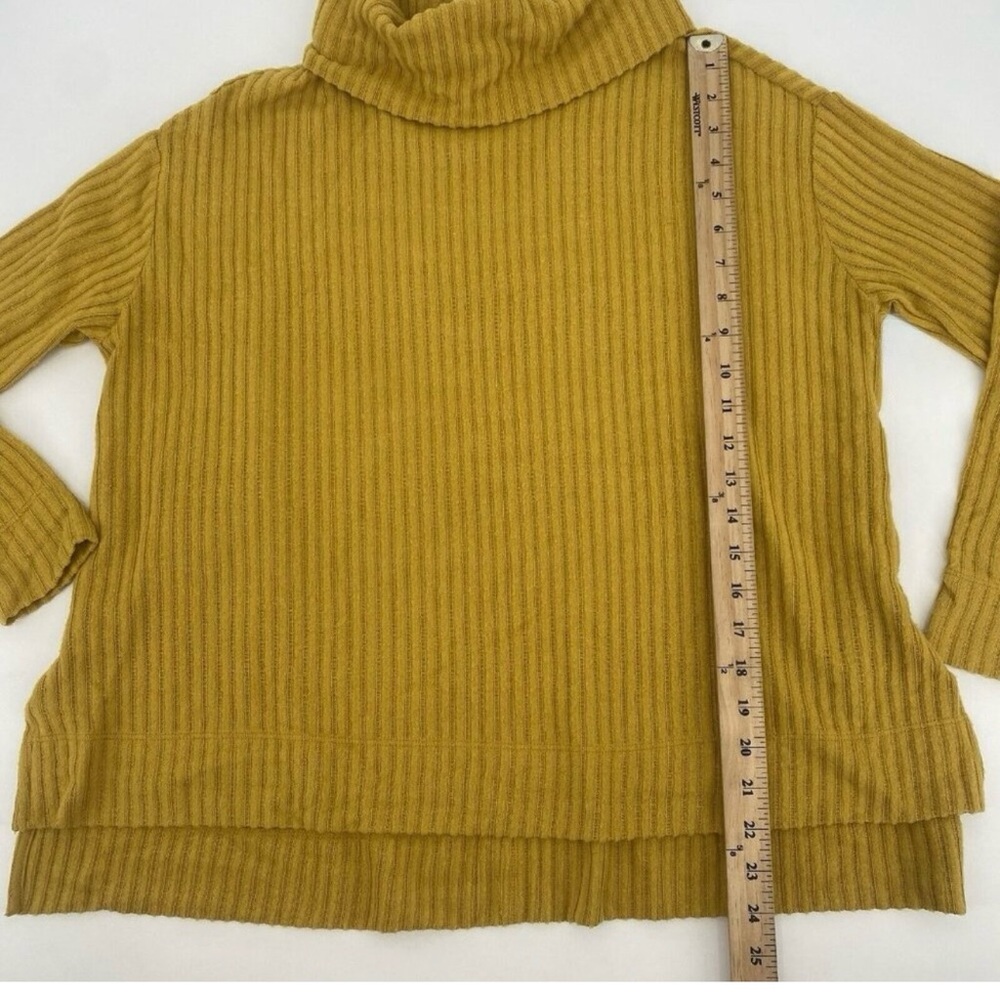 Yellow Ribbed Cowl Neck Sweater - Picture 5 of 5